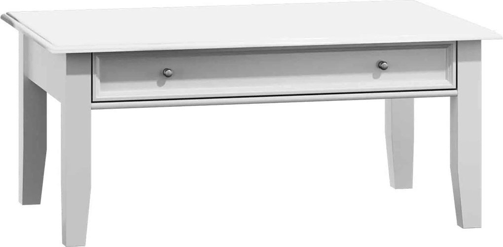 Masă lemn masiv Cafea Linea cu Sertar 122x71cm