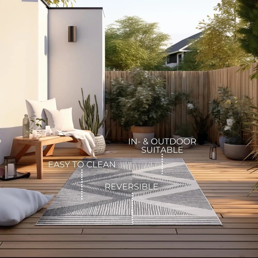 Covor de exterior gri/crem 200x290 cm Gemini – Elle Decoration