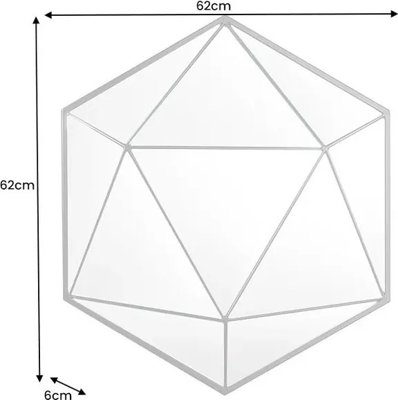 Oglinda de perete decorativa Diamond 60cm, negru