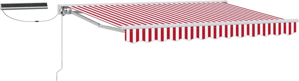 vidaXL Cort electric retractabil Roșu și Alb 3,5 x 2,5 m