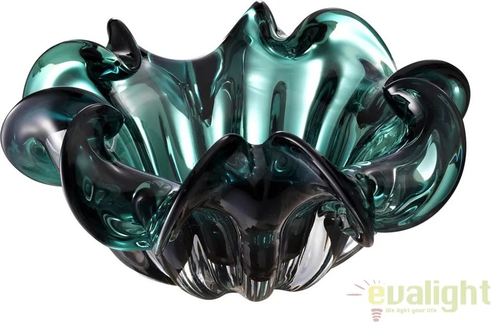 Vas decorativ design elegant Triada verde diam.21cm 112571 HZ