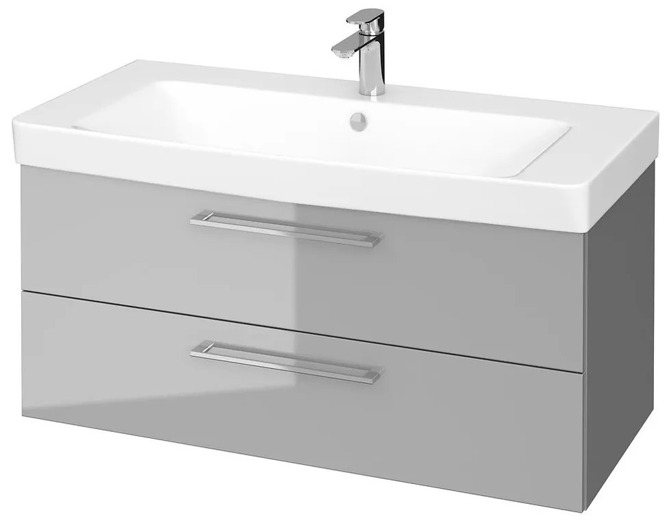 Dulap cu lavoar, 46x99x45 cm, 2 sertare, gri Gri, 1000x450 mm