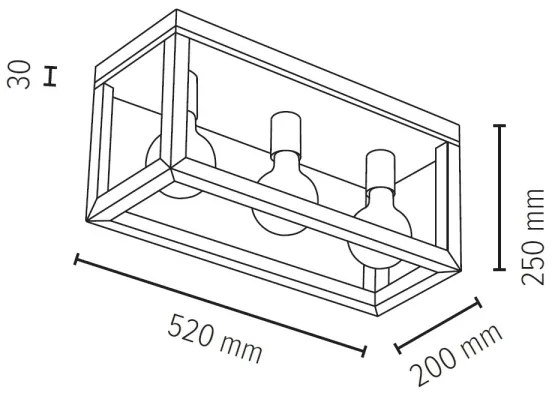 Spot-Light 9154374 - Plafonieră KAGO, 3xE27/60W/230V, stejar mat