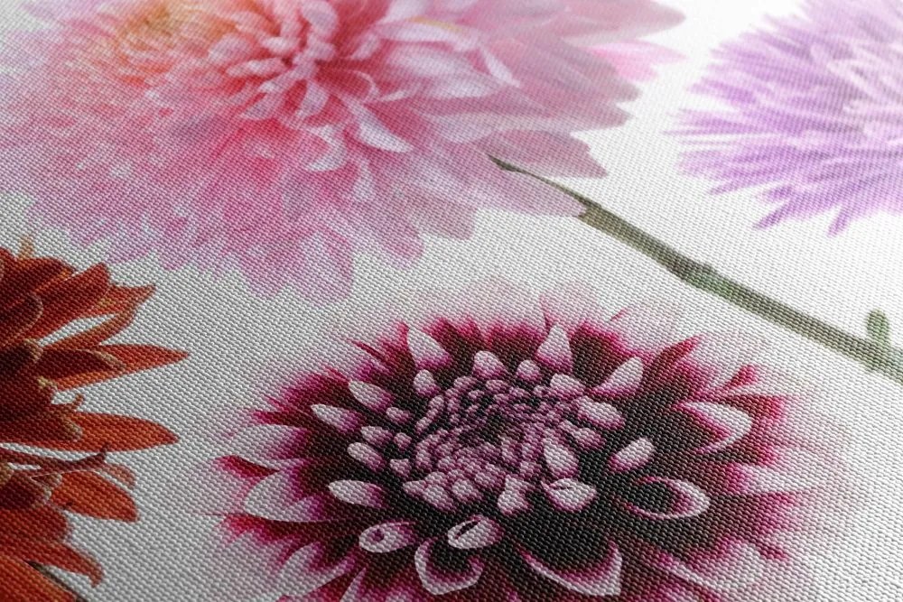 Tablou flori de dalia într-un design divers