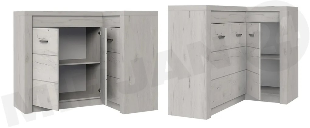 Comodă de colț Nadenas N15 K (Alb craft) (fără iluminat). 1058235