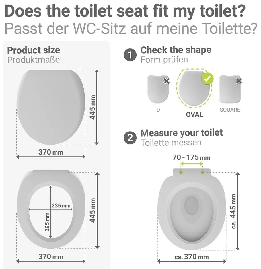 Capac WC 37 x 44,5 cm Easy-Close (cu închidere automată) Ostuni – Wenko