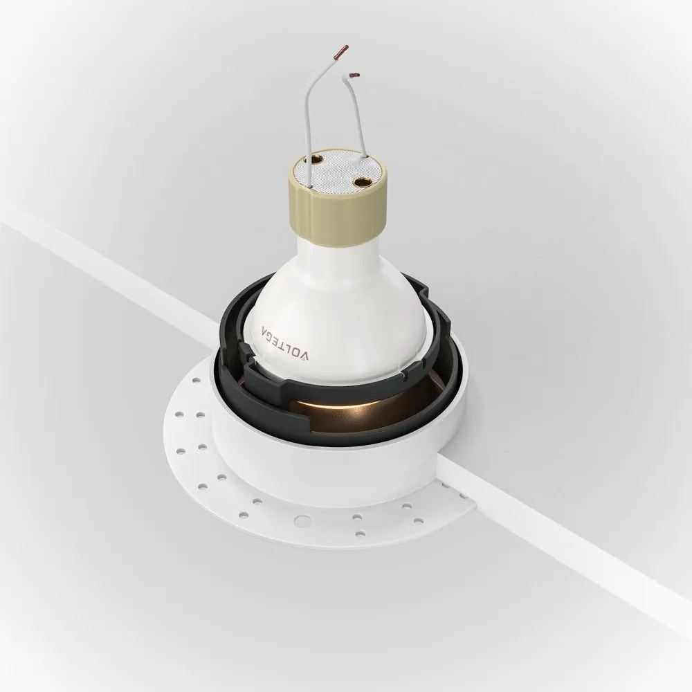 Spot incastrabil design tehnic Share alb, auriu mat 10,2cm