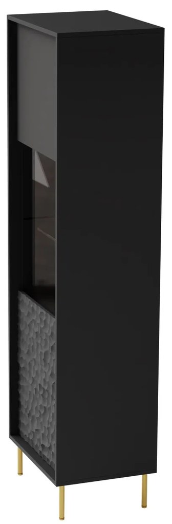 Vitrina Bullet W-1 H185 cm negru/auriu