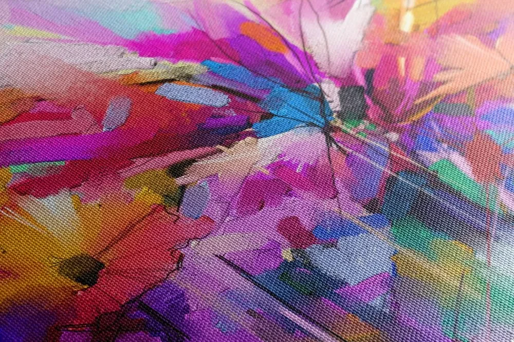 Tablou flori colorate abstracte