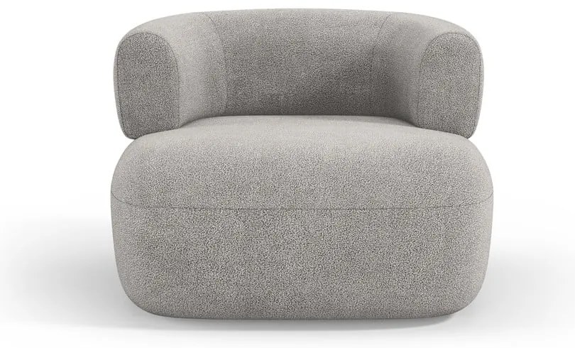 Fotoliu gri deschis cu tapițerie din stofă bouclé Jenny – Micadoni Home