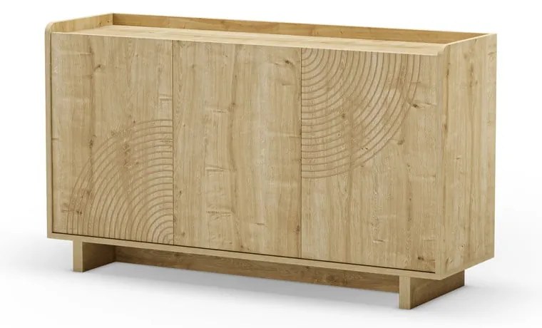Comodă în culoare naturală cu aspect de lemn de stejar 140x80x40 cm Daira – Marckeric