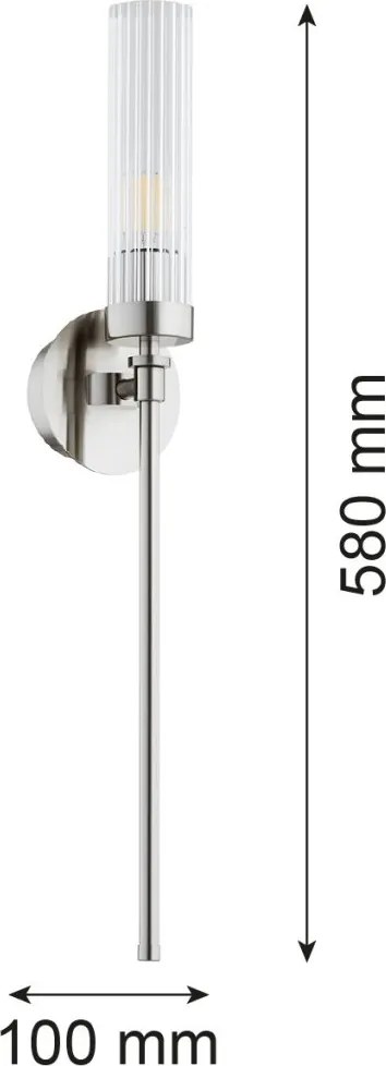 Aplica de perete stil elegant PRESTON nickel/sticla clara