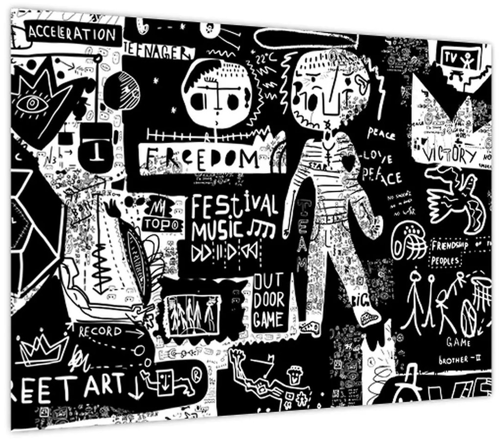 Tablou pe sticlă - Graffiti (70x50 cm)
