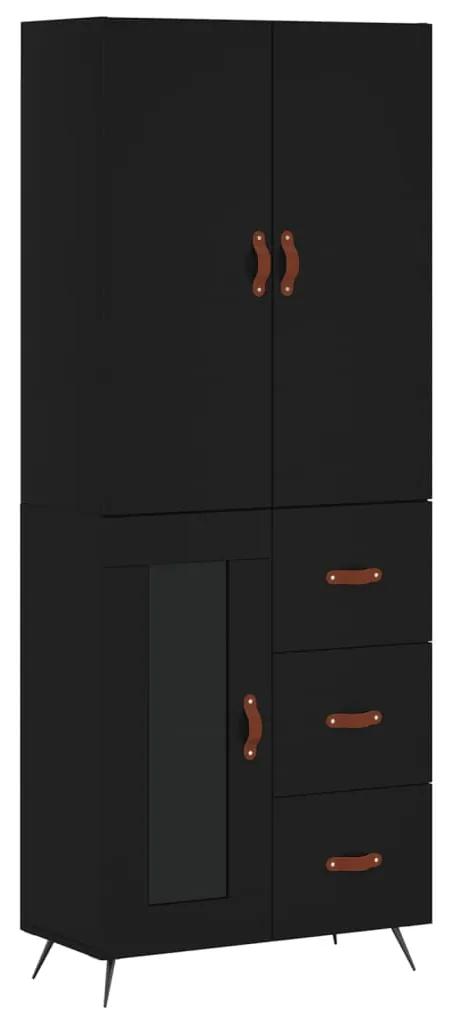 3195932 vidaXL Dulap înalt, negru, 69,5x34x180 cm, lemn compozit