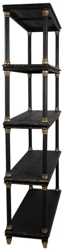 Biblioteca neagra, din lemn masiv, aspect vintage, Noire