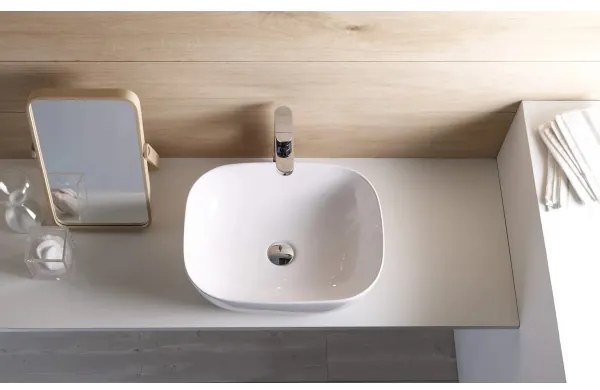 Bathco OLEA 4072 - Lavoar pentru blat 49 x 40 cm, porțelan, alb