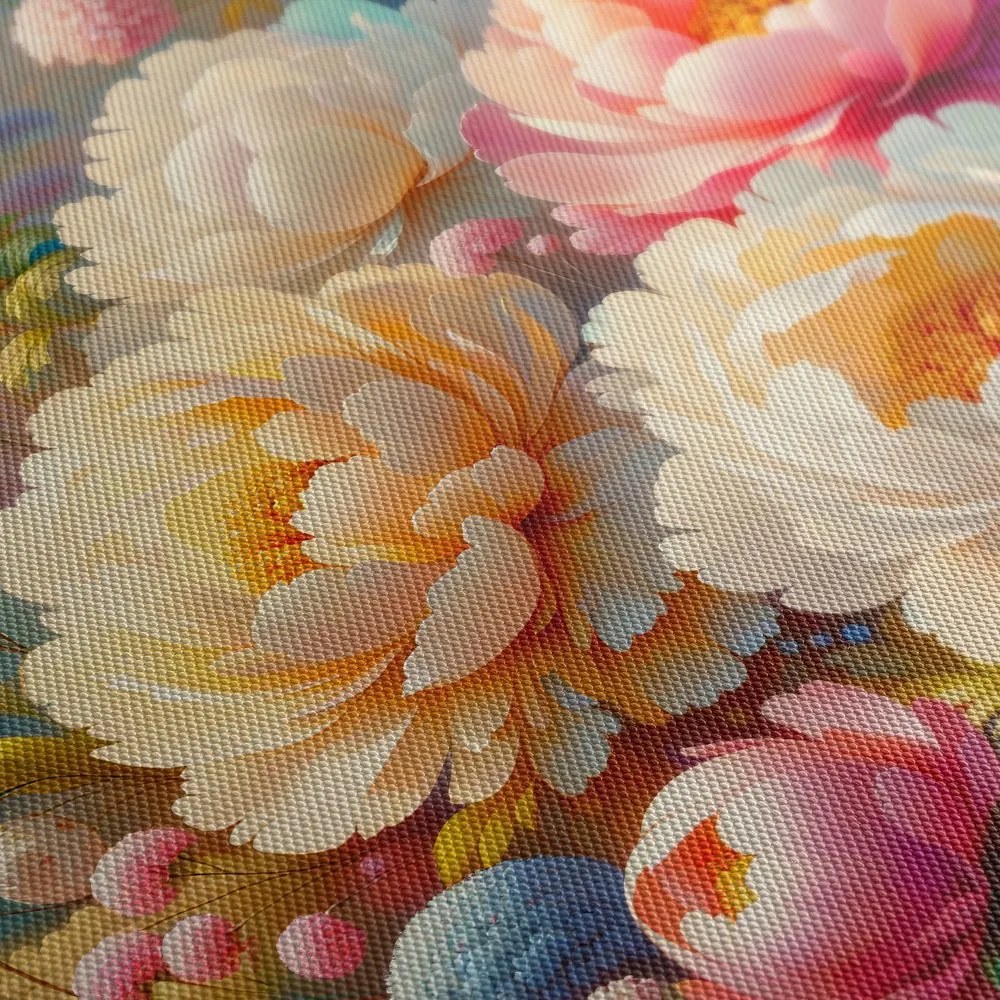Tablou flori delicate în nuanțe pastelate