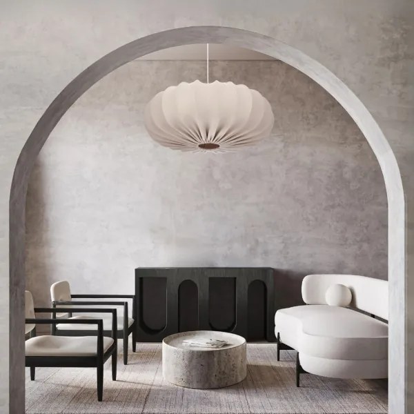 Candelabru suspendat pe cablu CAFEE, 1 x E27, 40W, 230V, Ø 66 cm, bej