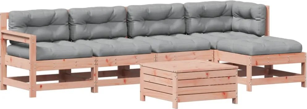 vidaXL Set mobilier de grădină cu perne, 6 piese, lemn masiv Douglas
