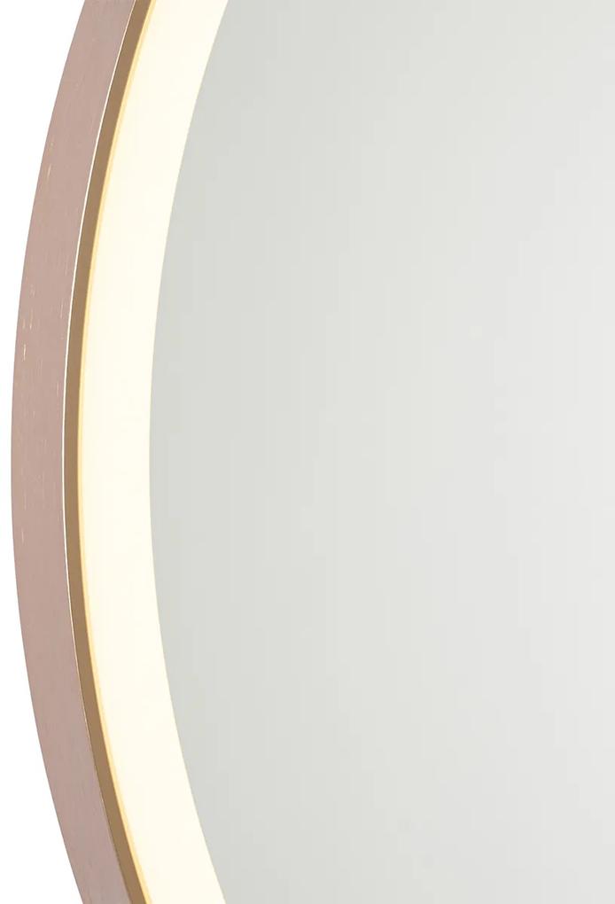 Oglinda de baie aur roz 70 cm cu LED cu dimmer tactil - Miral