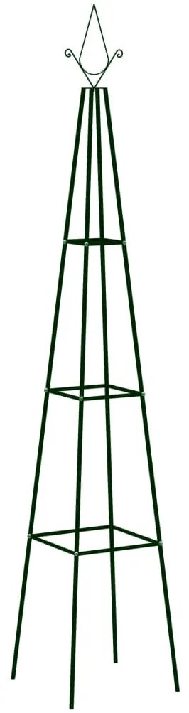 Suporturi plante gradina 2 buc. verde inchis 35x35x195 cm fier
