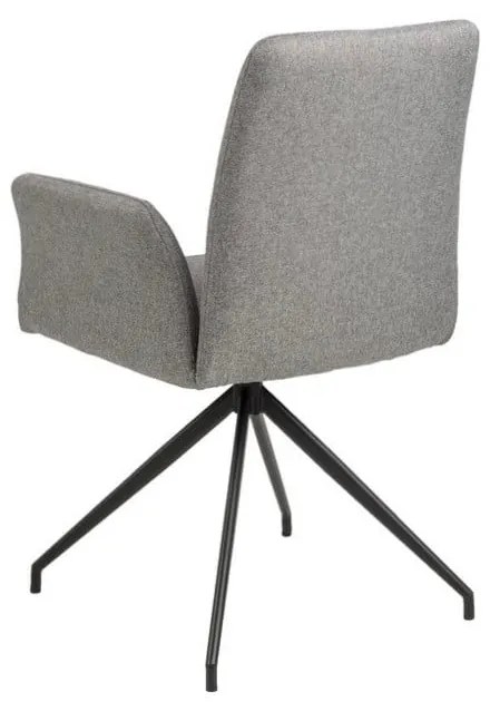 Scaun de sufragerie gri cu cotiere tapițat Naya – Actona