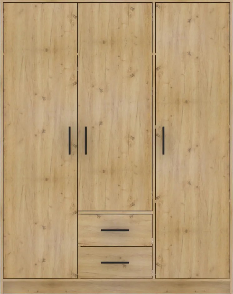 Dulap, cu trei uşi, stejar artisan, BENA 4