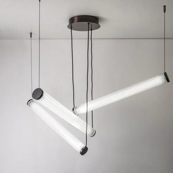 Zuma Line 1238 - Lustră suspendată LED dimabilă pe cablu COMO LED/64W/230V 2700-6500K, neagră, cu telecomandă