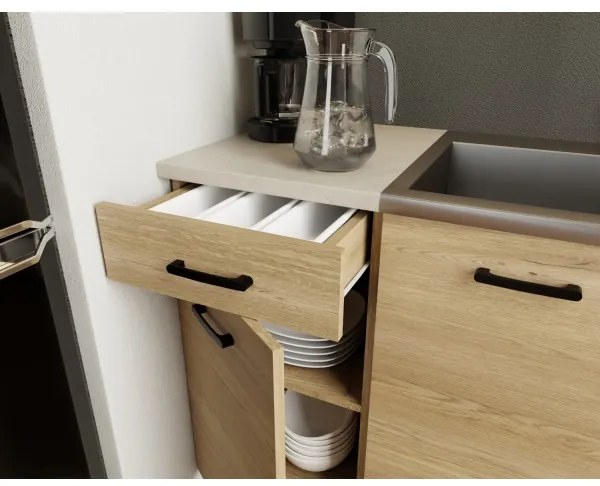 Mobilier de bucătărie PATRICIA 180 cm, stejar