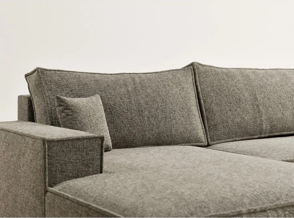 Colțar maro extensibil/cu spațiu de depozitare cu tapițerie din chenille (în formă de "U") Kyoto – Maison de Rêve