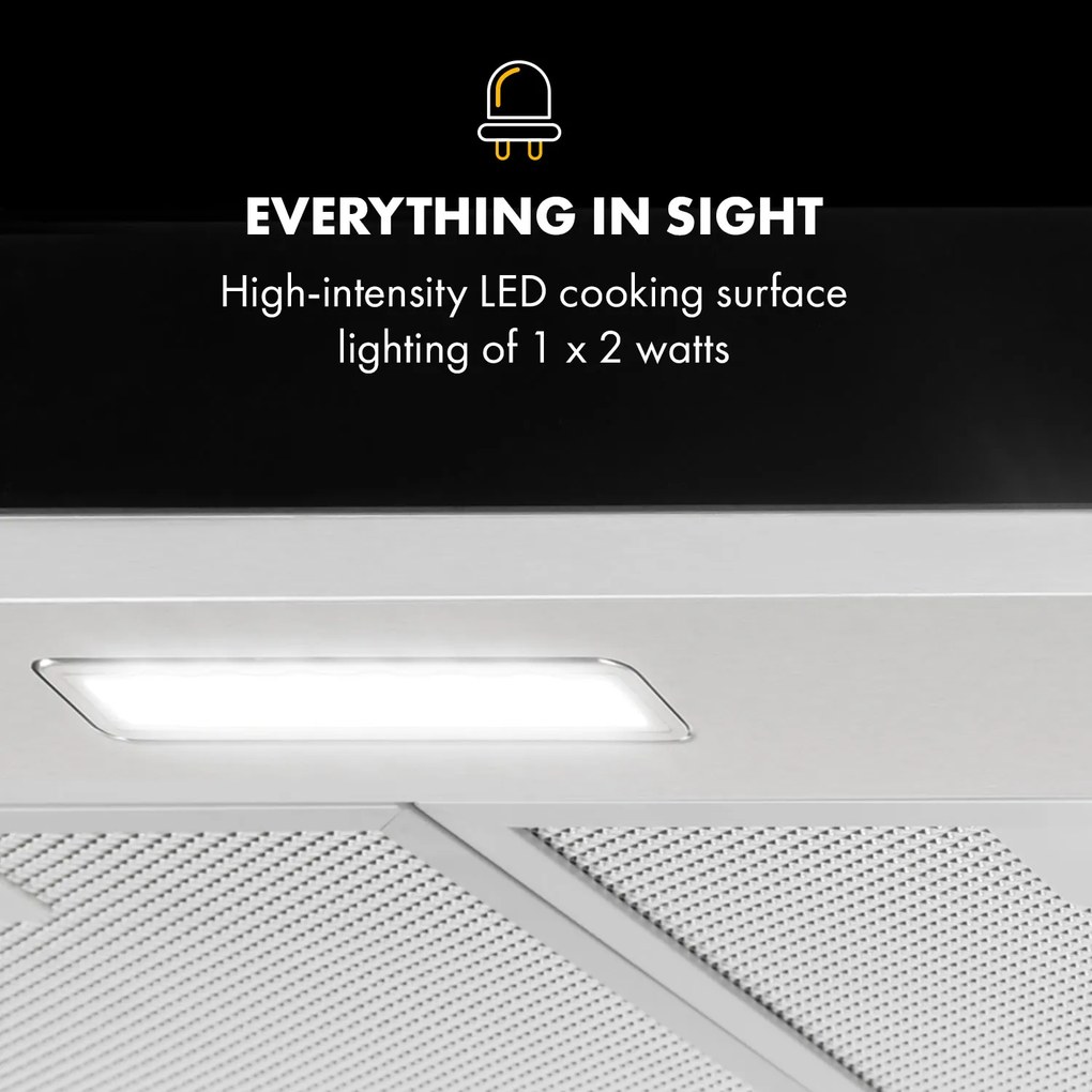 Contempo Neo, hota de bucătărie subcounter 60cm, 175m³ / h, LED, din oțel inoxidabil acrilic