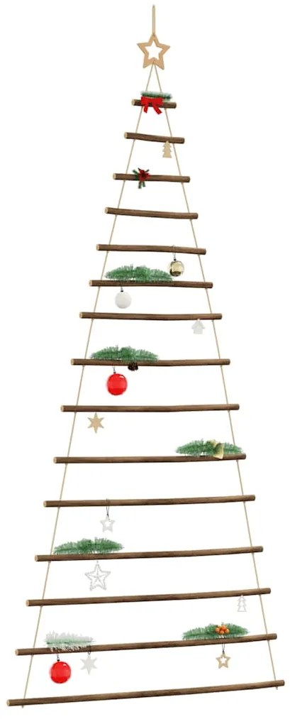 vidaXL Brad de Crăciun suspendat cu stea în vârf, 100x210 cm, ramură naturală
