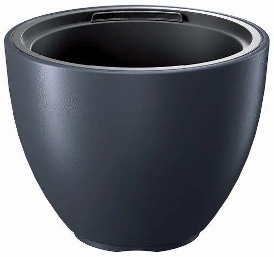 Ghiveci decorativ de flori, Prosperplast, Heos, rotund, antracit, 40x30 cm