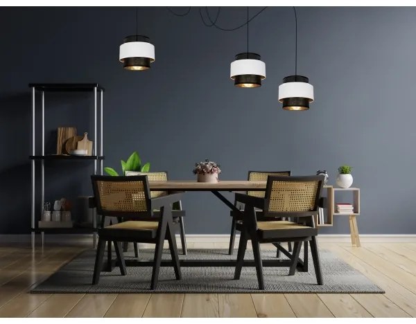 Lustră pe cablu NESS 3xE27/60W/230V neagră/albă