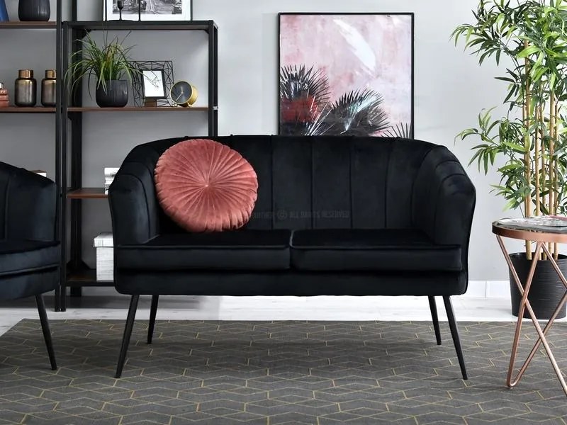 Canapea Etimee S (negru + auriu). Promo -15%. 1111391