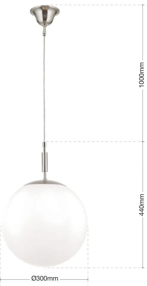 Lustra, Pendul realizat manual ARTDESIGN 30cm, crom satinat/ alb opac