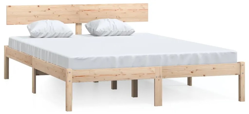 810142 vidaXL Cadru de pat, 120x200 cm, lemn masiv de pin