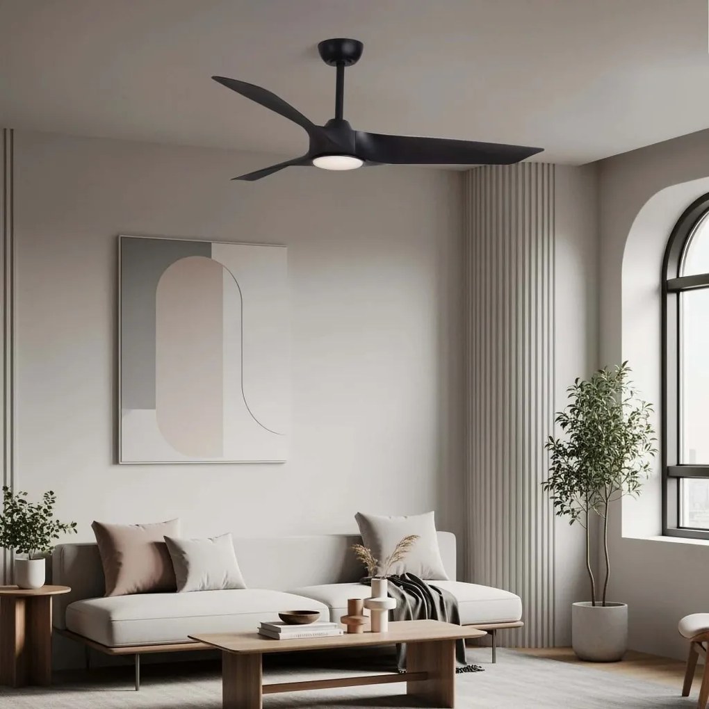 Lustra LED cu Ventilator si telecomanda FARGO D-132cm negru