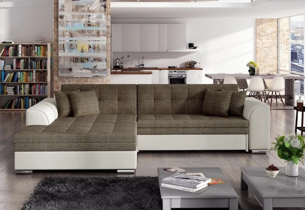 Supermobel Colțar extensibil SORENTO, 294x80x196, sawana21/madryt14 (soft11), dreapta