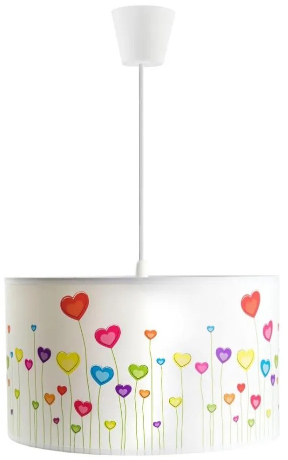 Lustră pe cablu pentru copii HEARTS 1xE27/60W/230V