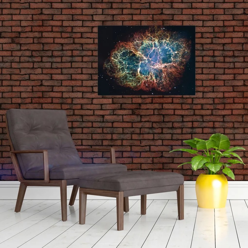 Tablou pe sticlă - Nebuloasa Crabului (70x50 cm)