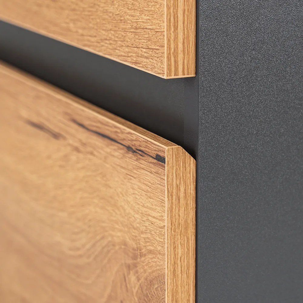 Mobilier complet de baie Vario Forte 60 antracit-stejar