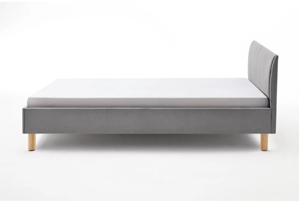 Pat gri deschis tapițat fără somieră 120x200 cm Lena – Meise Möbel