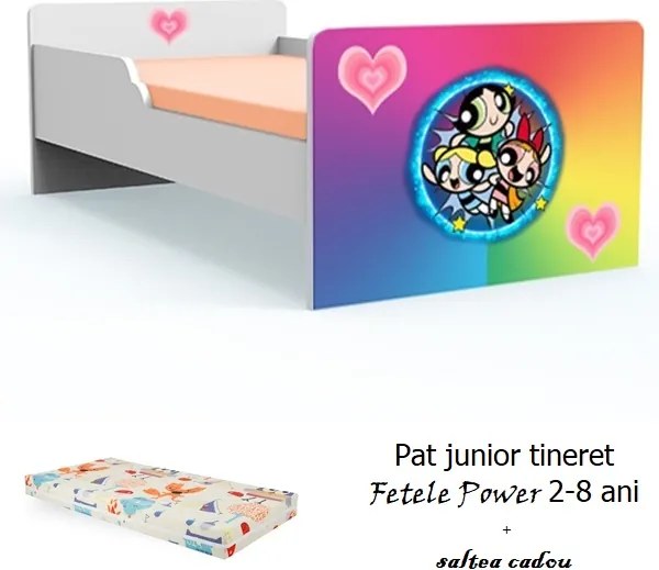 Pat tineret Fetele Power cu saltea