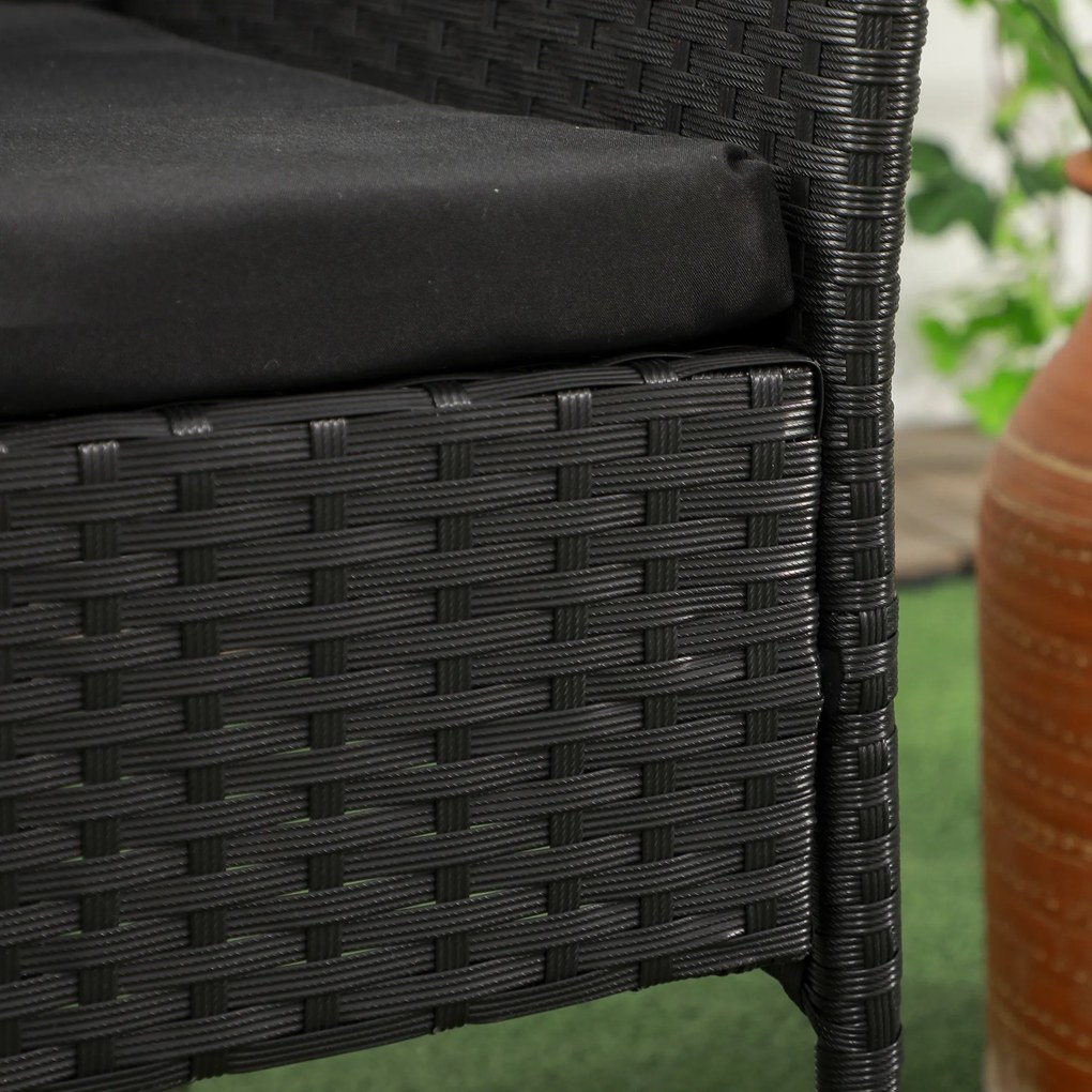 Outsunny Mobilier de Terasa pentru 2 Persoane cu Masa de Ceai