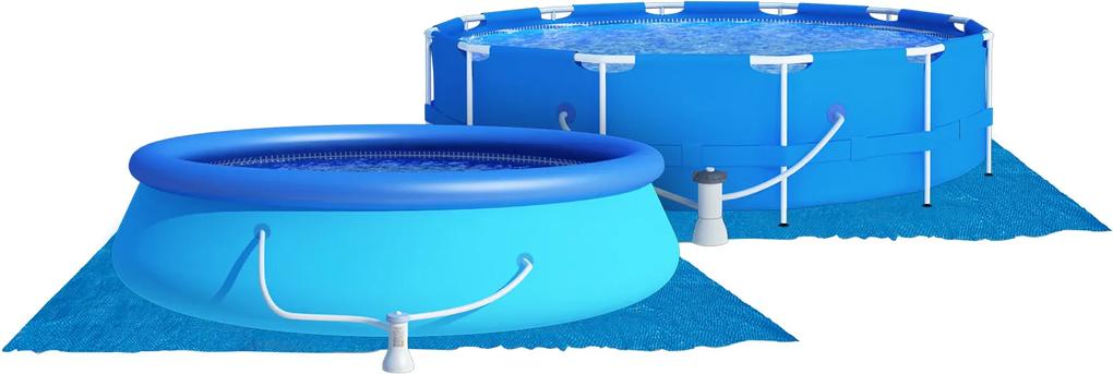 Covor de protectie universal pentru piscina, din PVC, dimensiune 4.35x4.35m, albastru