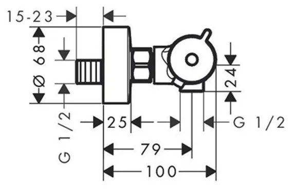 Baterie termostatata cada 1001 CL, crom
