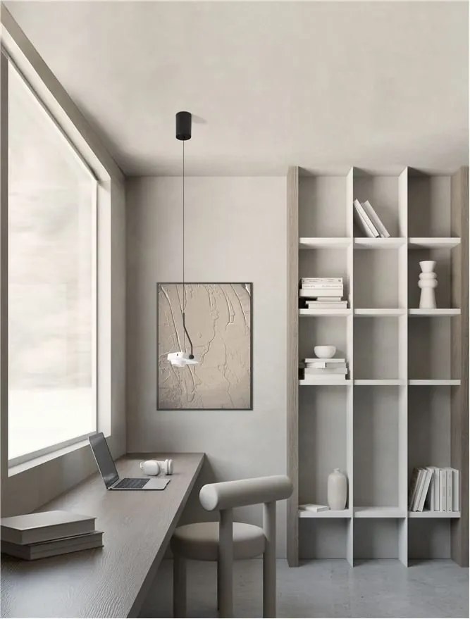 Pendul LED cu spot directionabil stil minimalist KEDROS alb