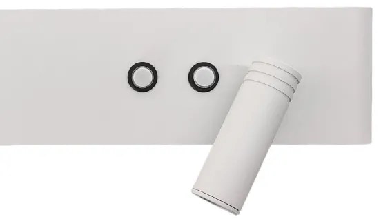 Aplica LED de perete RESORT, LED/10W/230V + LED/3W, albă, dreaptă