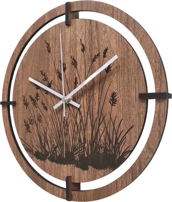 SENTOP | Ceas din lemn cu motiv floral | MARIN